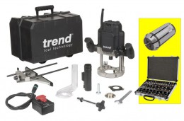 Trend T14EK 240V 2300W 1/2 Variable Speed Router & Kitbox + 35pc Cutter Set & 1/4inch Collet £589.95